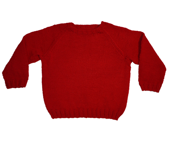 KNITTED BY NANNA RED JUMPER
