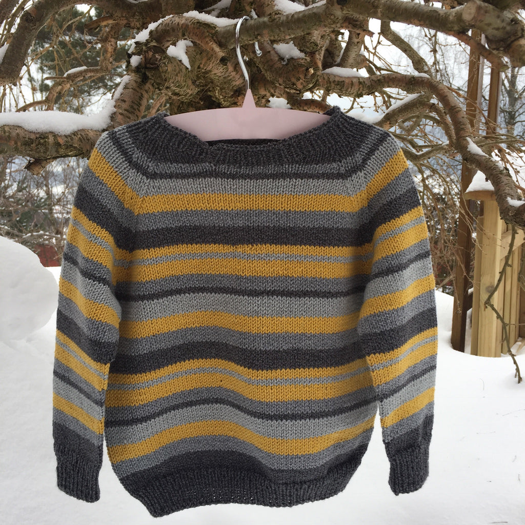 KNITTED BY NANNA YELLOW STRIPE JUMPER