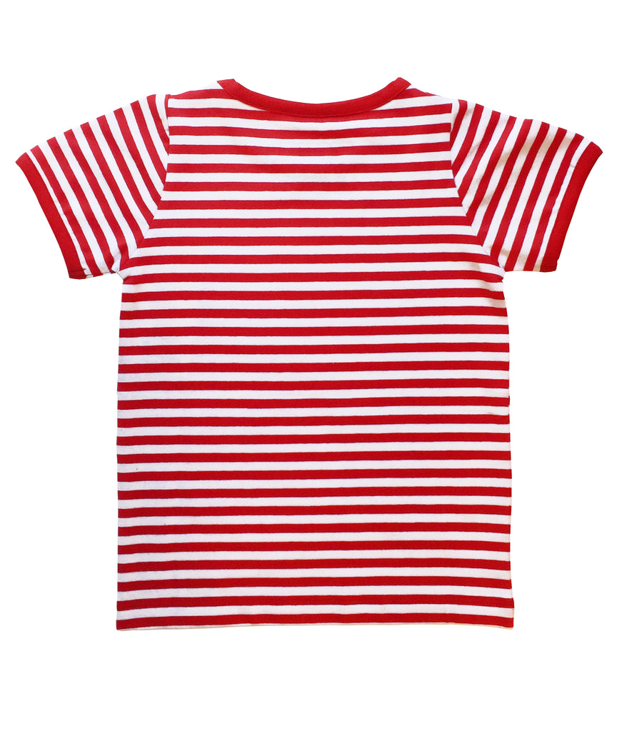 RED STRIPED TEE FOR GIRLS+BOYS